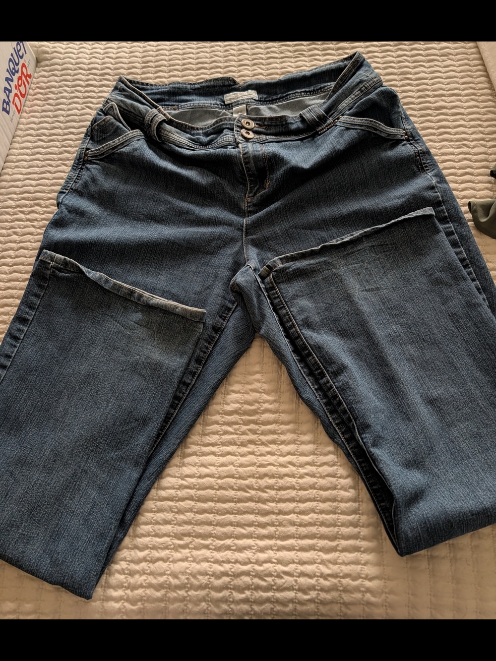CJ Banks Wide Leg Dark Blue Jeans